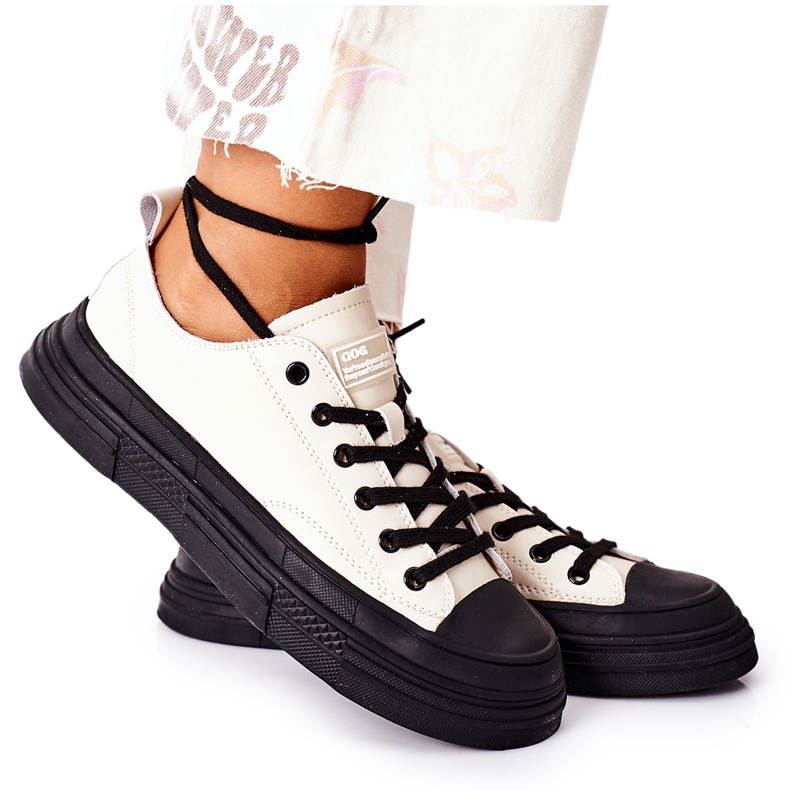 Warme Damen Sneaker GOE II2N4036 Weiß schwarz