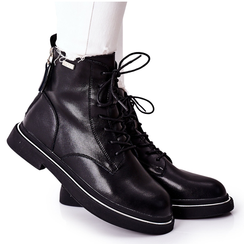 Damen Lederstiefel GOE II2N4014 Schwarz