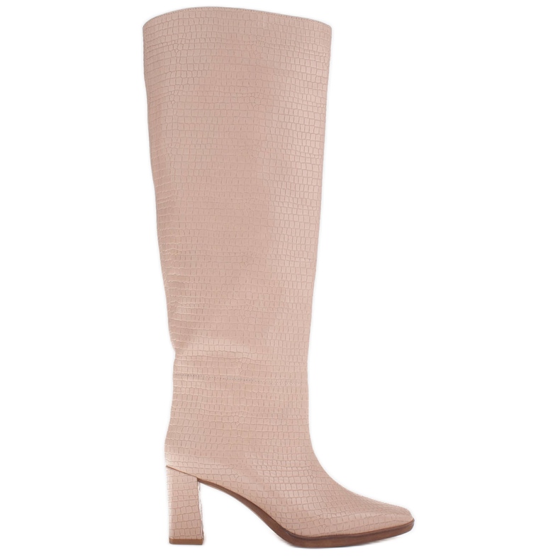 Marco Shoes Stiefel mit Absatz für eine breite Wade beige