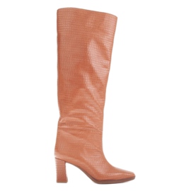 Marco Shoes Stiefel mit Absatz für eine breite Wade braun