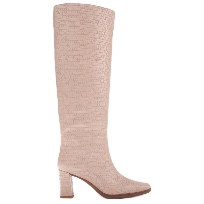 Marco Shoes Hochhackige Stiefel mit normalem Obermaterial beige