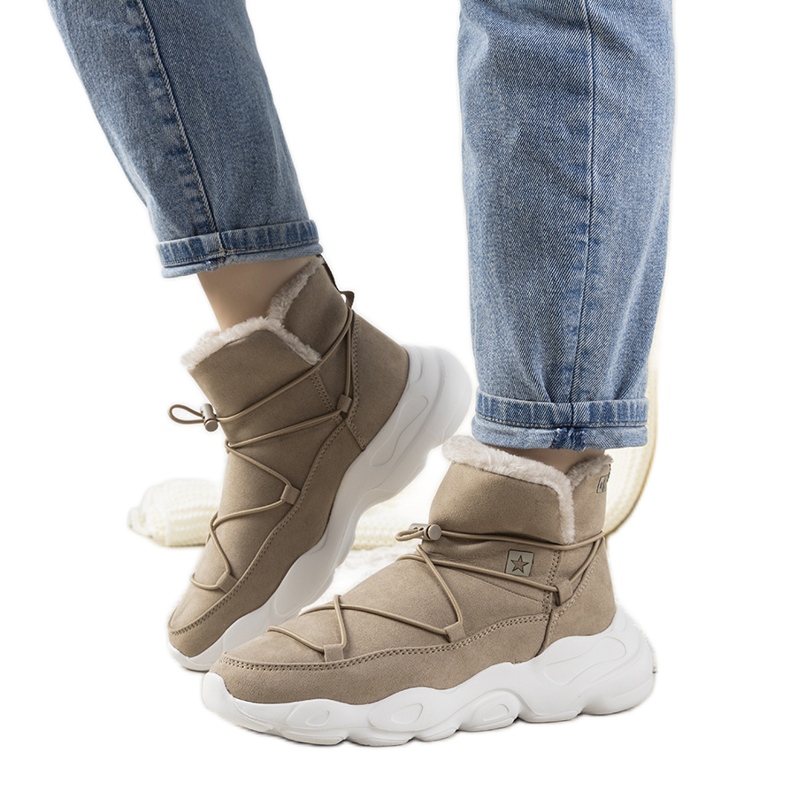 Beige stylische Schneestiefel Big Star für Damen Marrero