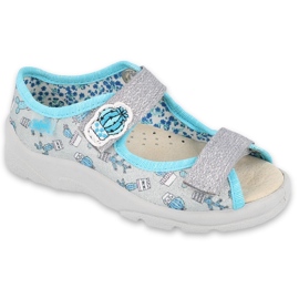 Befado Kinderschuhe 869X155 blau silber- grau