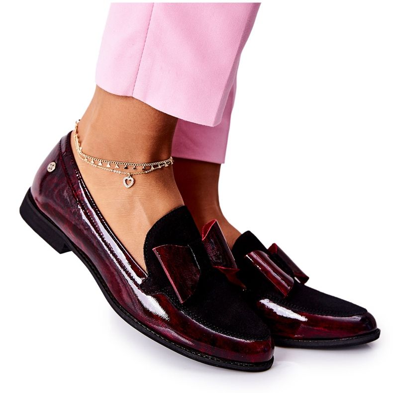 Damen Brogues Maciejka Lackierte Loafer Marbled Burgundy 04099-33 / 00-1 rot