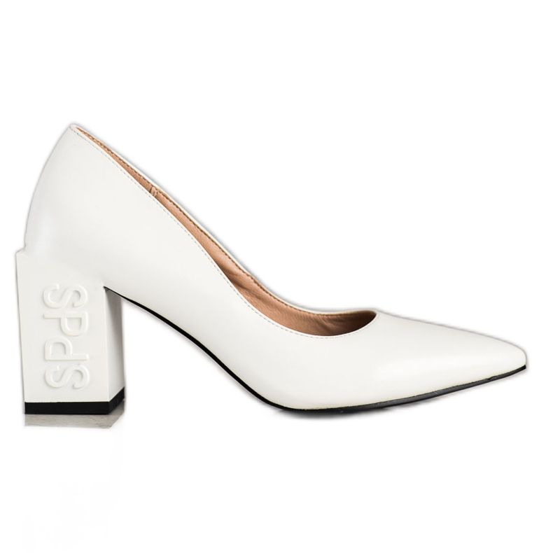 S. BARSKI Pumps mit eckigem Absatz S.BARSKI weiß