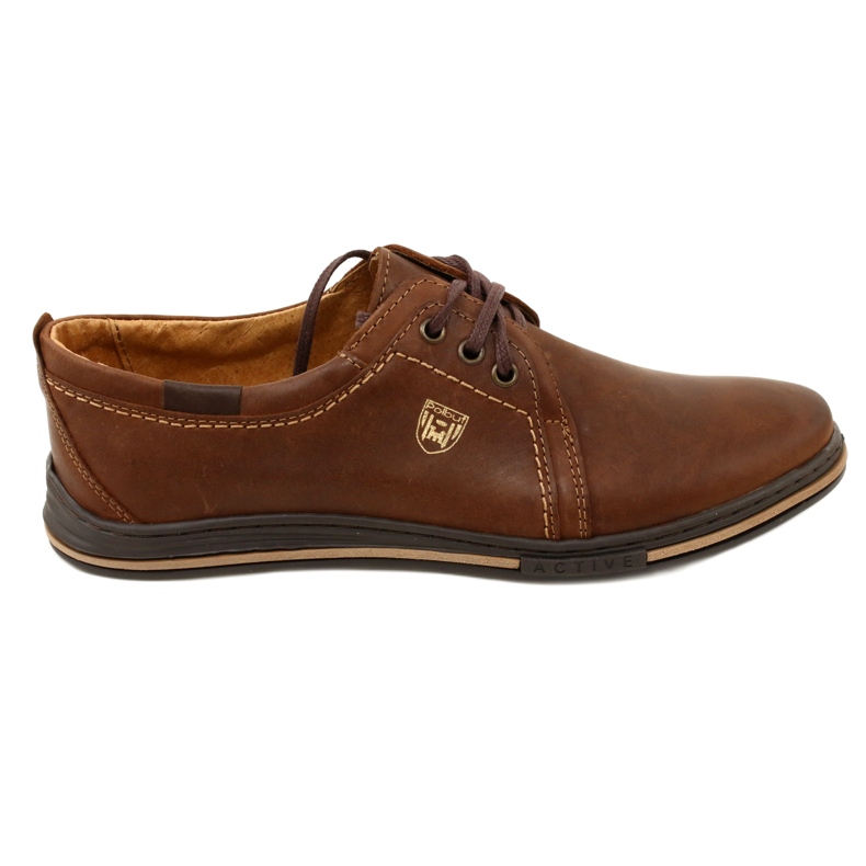 Polbut Leder-Herrenschuhe 343 DK.Camel braun