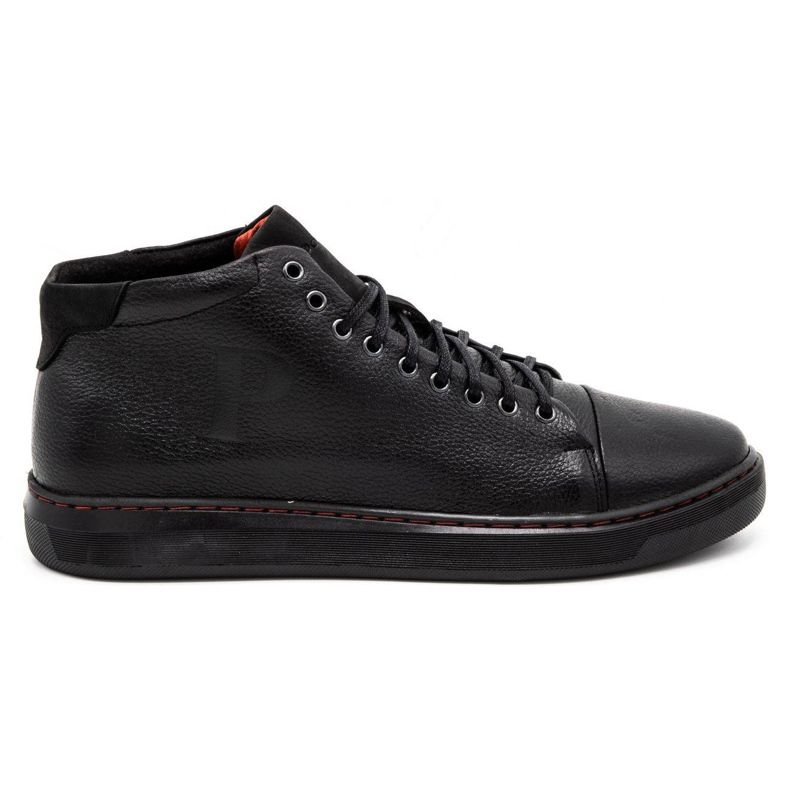 Polbut Herren Leder isolierte Schuhe 2110F Schwarz