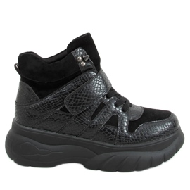 Schuhe mit hohen Sohlen KL-771 Schwarz