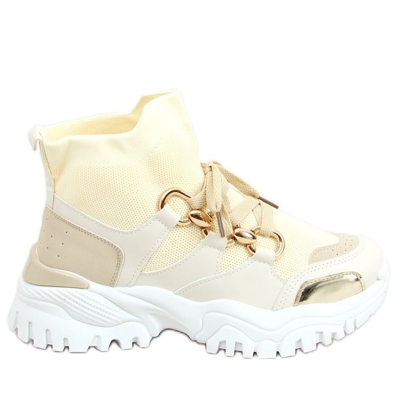 Beige 85-736 Beige Socken Sportschuhe