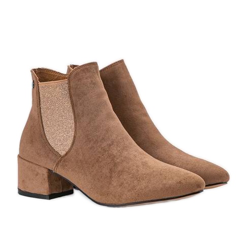 Khaki Ana Stiefeletten auf einem Pfosten beige braun