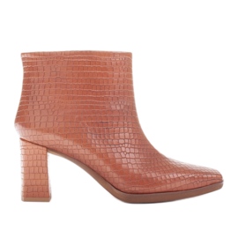 Marco Shoes Kombinierte Stiefel aus zwei Lederarten braun