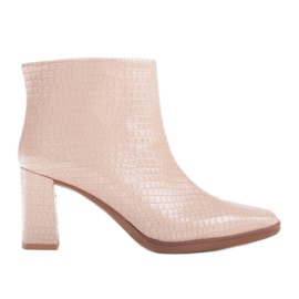 Marco Shoes Kombinierte Stiefel aus zwei Lederarten beige