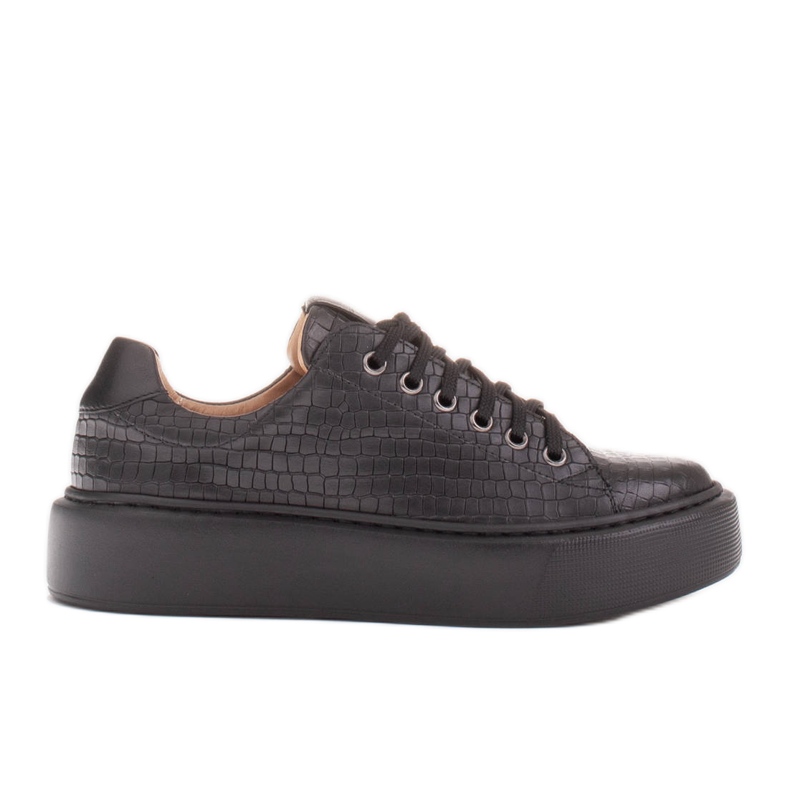 Marco Shoes Sneakers aus hellem Nappaleder schwarz