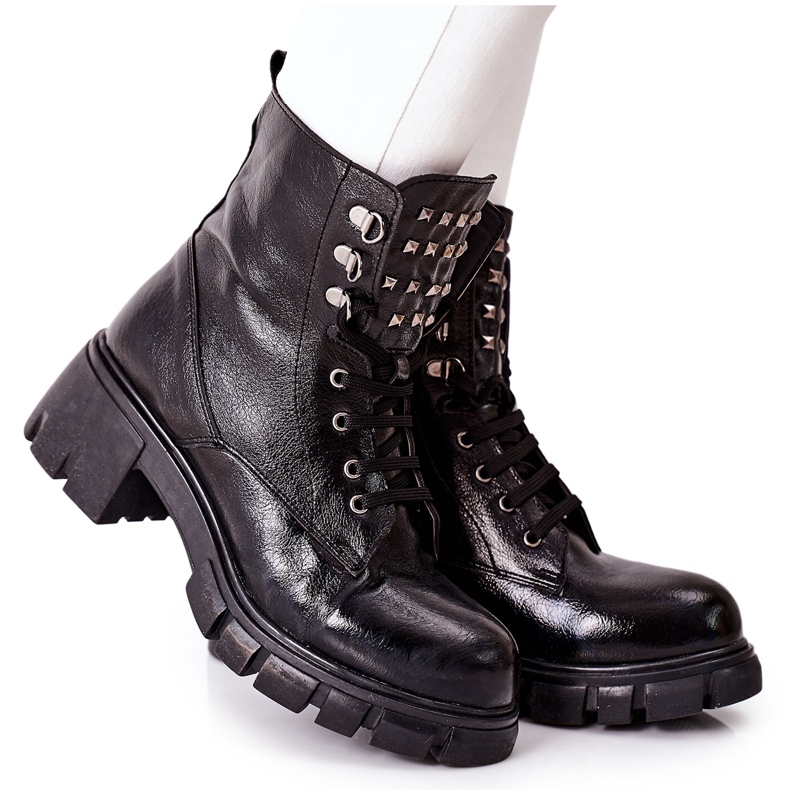 Damenstiefel Trappers Glany Schwarz Clethra