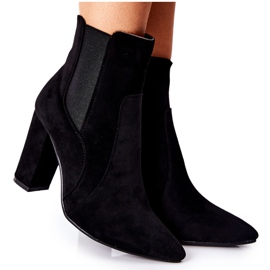 PG1 Wildlederstiefel für Damen mit Absatz Schwarz Kastren