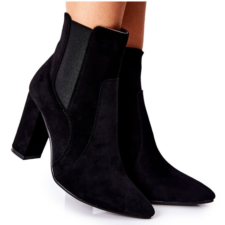 PG1 Wildlederstiefel für Damen mit Absatz Schwarz Kastren