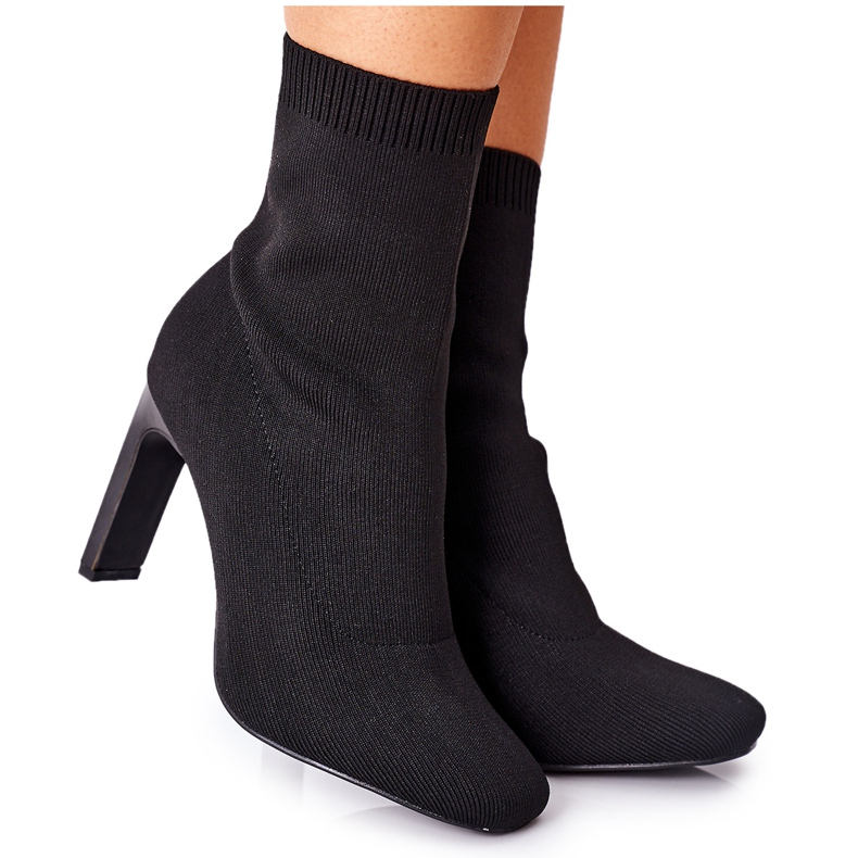 FJ1 Slip-On-Stiefel für Damen mit Socke Schwarz Tonight