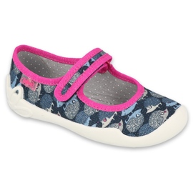 Befado Kinderschuhe 114X466 marineblau blau rosa