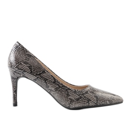 BM Schwarze Pumps im Nickle-Schlangenhaut-Muster