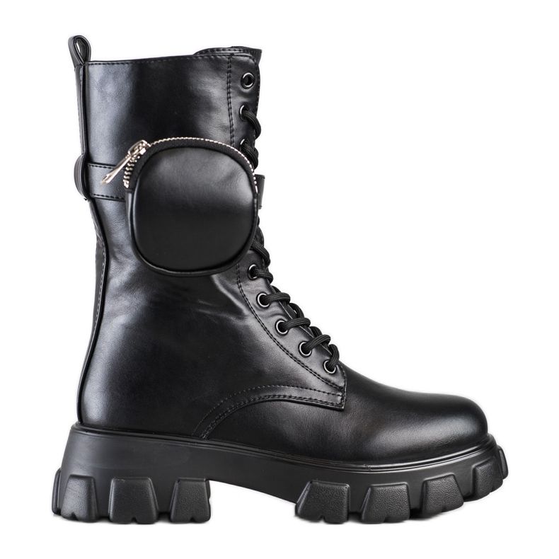 Bestelle Modische Stiefel mit Tasche schwarz