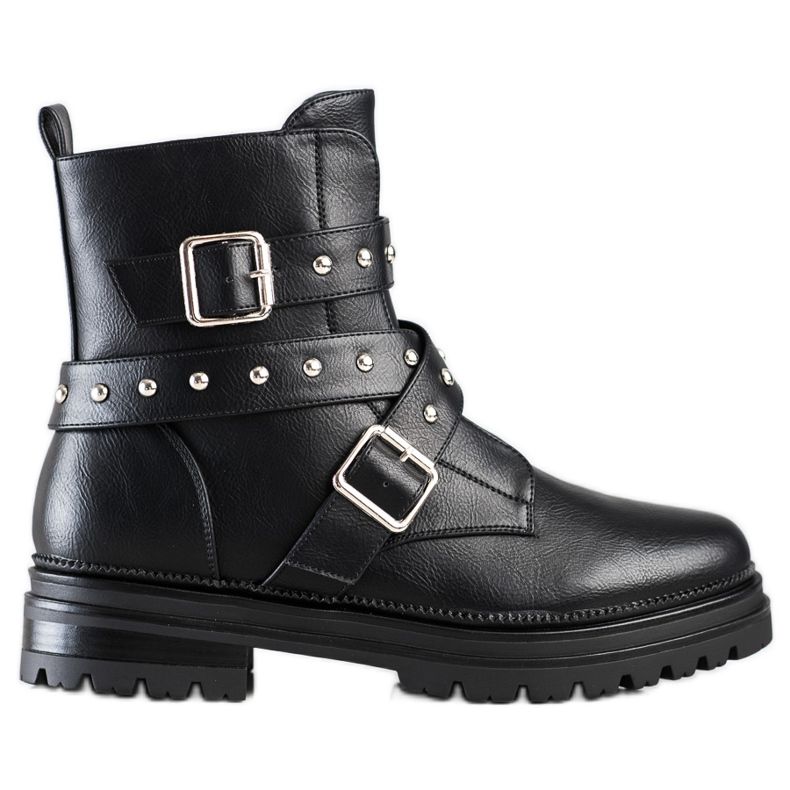 Bestelle Arbeiterstiefel mit Strasssteinen schwarz