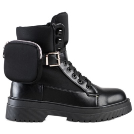 WELLSPRING Bequeme Stiefel mit Tasche schwarz