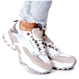 Damen Sportschuhe Cross Jeans Weiß und Grau II2R4020C