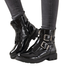 Schwarze Lackstiefel für Damen Bonami