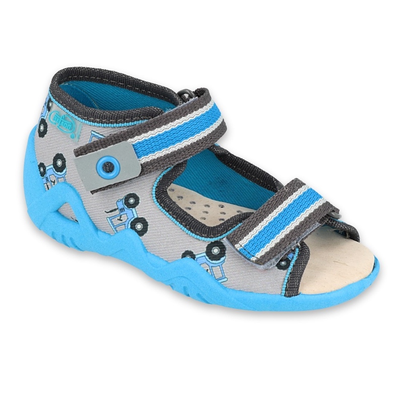 Befado gelbe Kinderschuhe 350P027 blau grau