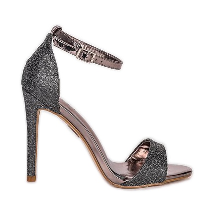 Graphite Sandalen auf einem Precious Stilettoabsatz schwarz mehrfarbig