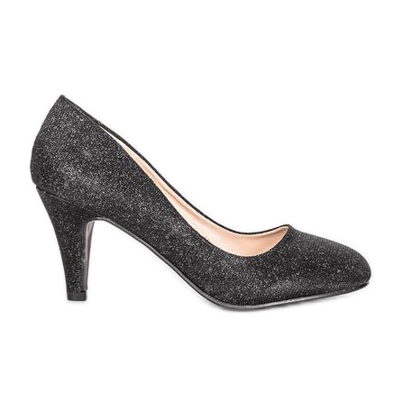 Schwarze Pumps auf einem Daisy-Stiletto-Absatz