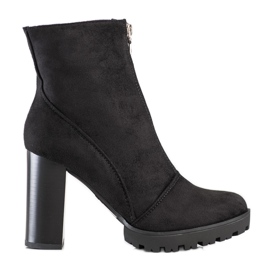 Cm Paris Stylische Wildlederstiefel schwarz