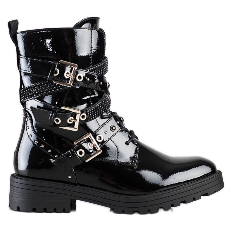 Erynn Schwarze Arbeiter mit dekorativen Schnallen