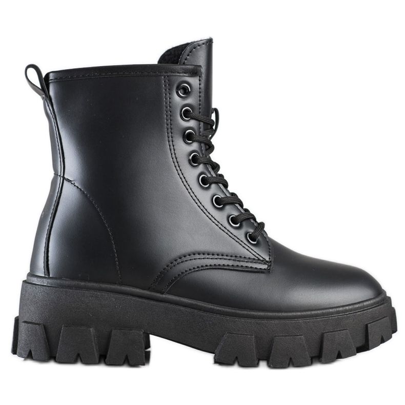 Diamantique Klassische Stiefel Trapper schwarz