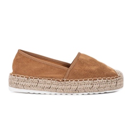 Kamel-Espadrilles auf der Plattform von Frau Nicki beige braun