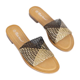 Glam Star Hausschuhe in Schwarz und Gold