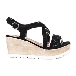 Schwarze Keilsandaletten von Sadie