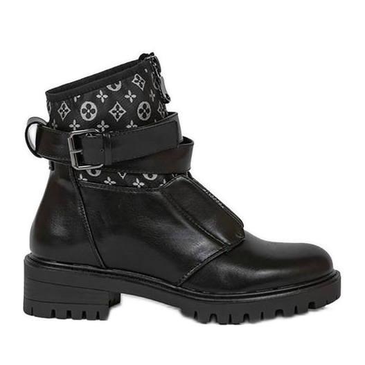 Schwarze Stiefel mit flachen Absätzen von Marigold