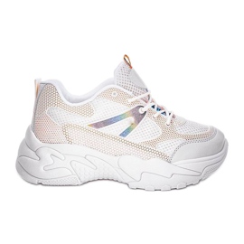 Beige Sneaker mit dicker Alice-Sohle weiß