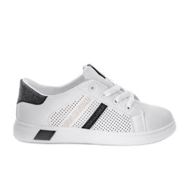 Betsy schwarze Glitzer-weiße Turnschuhe