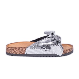 Glänzende silberne Cher Hausschuhe silber-