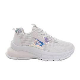 Weiße Sneakers für Mädchen grau