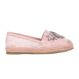 Rosa Espadrilles mit Lordly Zirkonia