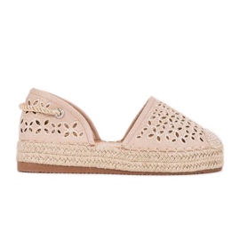 Peekaboo beige durchbrochene Espadrilles