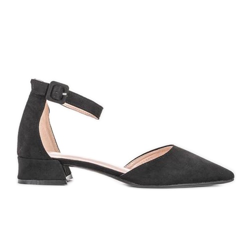 Schwarze Ballerinas mit Black Velvet-Ausschnitten