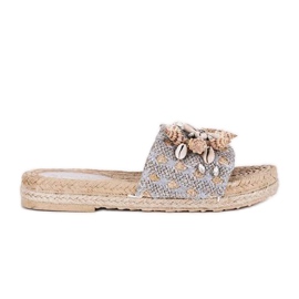 Sea Side graue Flip-Flops mit Muscheln