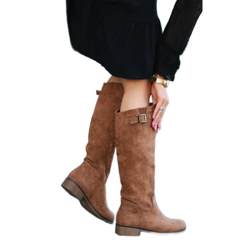 Louise braune flache Stiefel