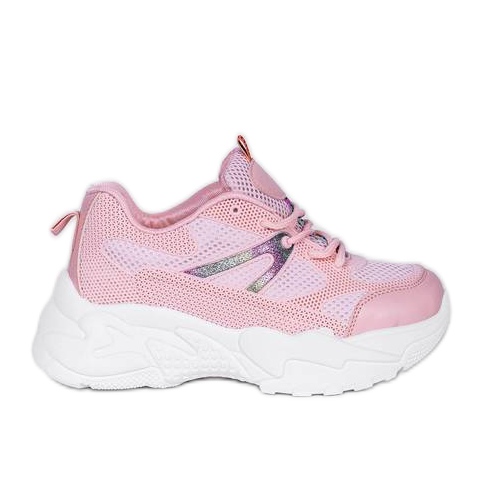 Rosa Sneaker auf dicken Alice-Sohlen