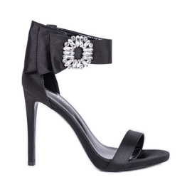 Schwarze Sandalen auf einem hohen Absatz Amelia