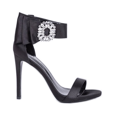 Schwarze Sandalen auf einem hohen Absatz Amelia